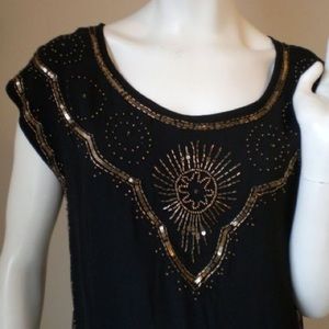 Lucky Brand Beaded Sequin Dress Size M